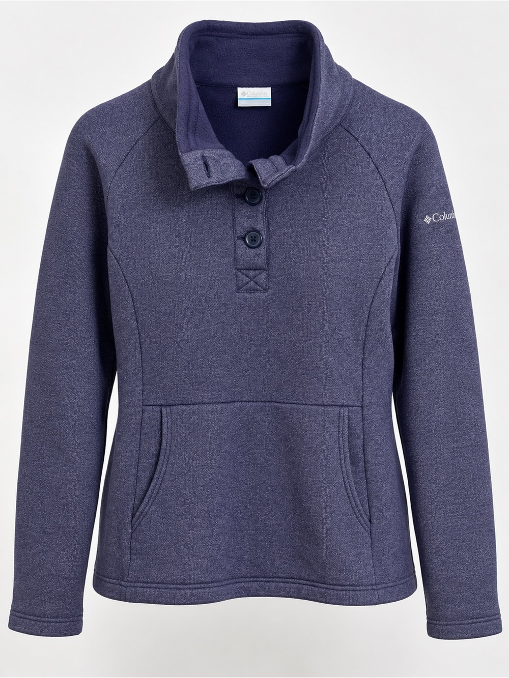 Columbia Women’s XL Blue Heather Fleece Button Collar Pullover
